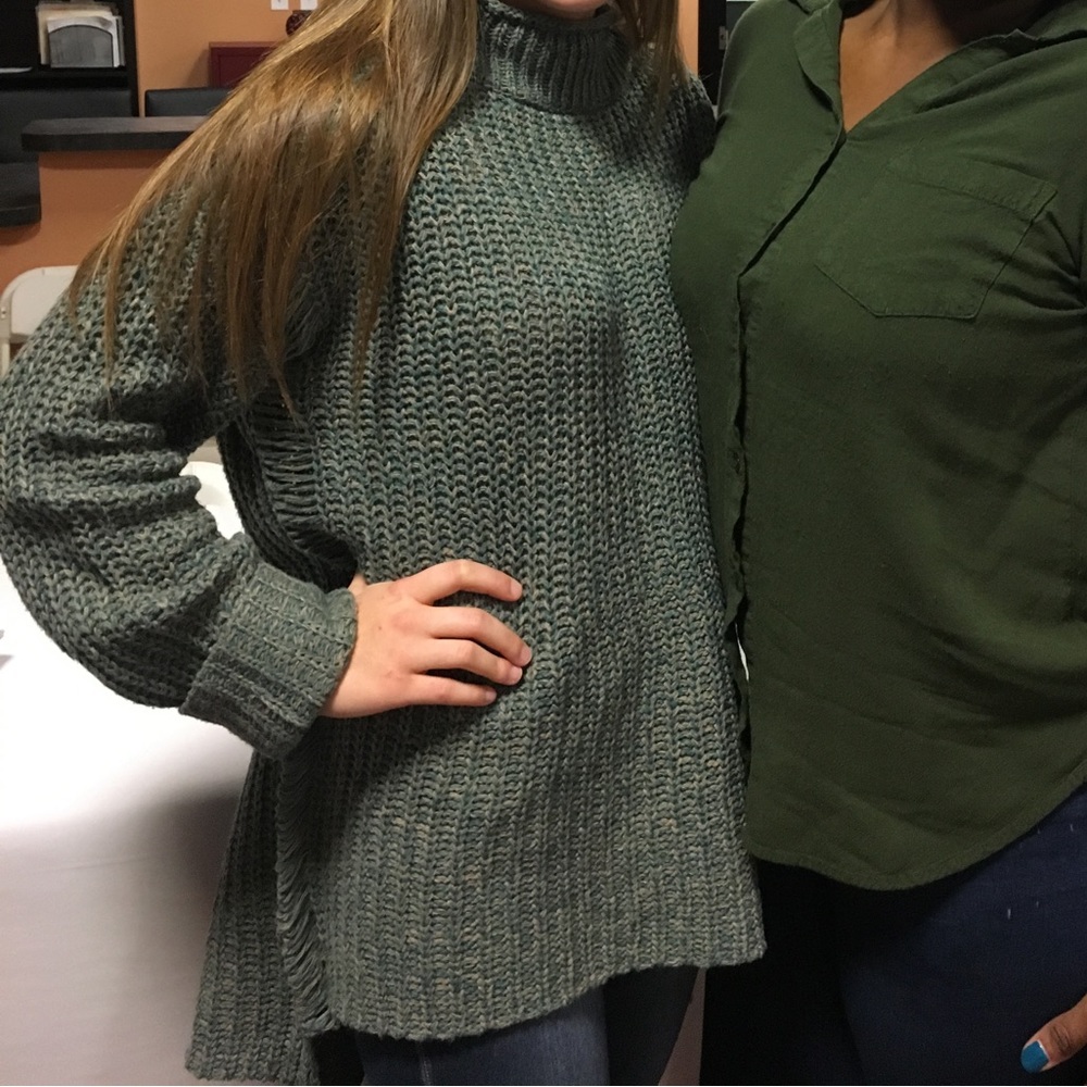 Green knit sweater